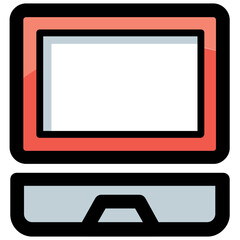 Desktop computer flat vector Icon, could be the representation of technology in general and computer in particular