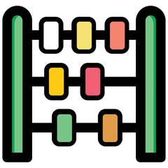 Flat vector icon representation of abacus, the counting concept symbol