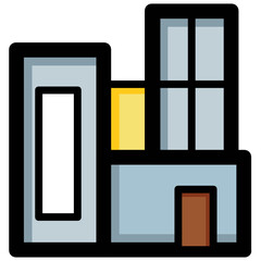 A building flat vector icon created to be a symbol of either school, college or university