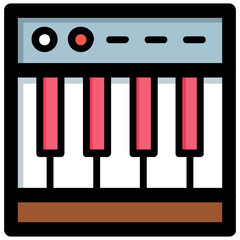 Vector illustration of musical instrument, flat vector icon piano