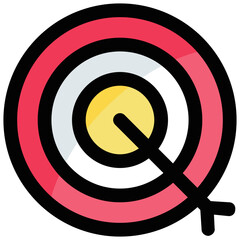 Flat vector illustration of a dartboard