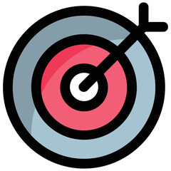 Flat vector illustration of a dartboard