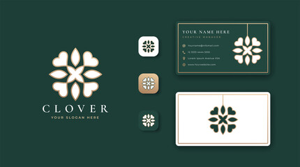 luxury clover logo design