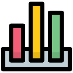 Colorful bar graph vector icon