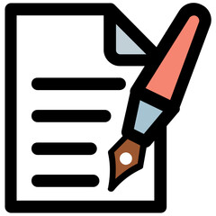 Vector illustration of signing a document