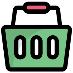 Flat vector icon of a shopping basket