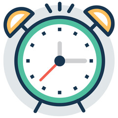 Alarm clock Vector, icon for time, alarms, waking up and morning designs