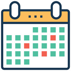 Vector icon for all calendar applications, time planning and agendas projects