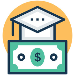 Flat vector icon of education loan 