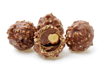 chocolate candy on white background