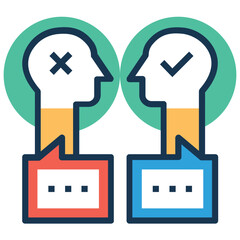 Conflict vector illustration, flat style arguing people 