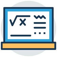 Online Mathematics Education Vector Icon