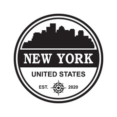 New York Skyline Silhouette Vector , America Logo