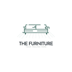 Illustrations of furniture logo design template