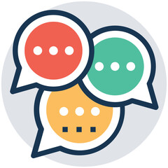 Message related vector, flat icon with speech bubble 