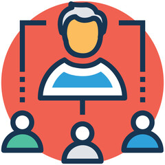 Vector illustration of business leadership concept, Team Leader icon 