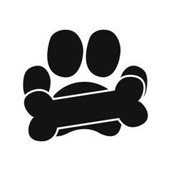 Shape of dog's paw print and bone 