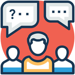 Business Clients Consulting  Vector Icon