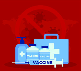 Medical and vaccination concept in flat design