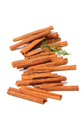 Cinnamon on a white background
