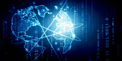 2d illustration world map abstract background