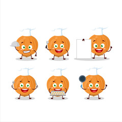 Cartoon character of onion with various chef emoticons