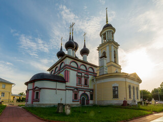 Fototapeta na wymiar Anno-Zachat'yevskaya Tserkov' (Orthodox Church) on Checkov city, Moscow region, Russia.