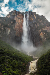Photo of Angel Falls, the highest waterfall in the world, located in Venezuela