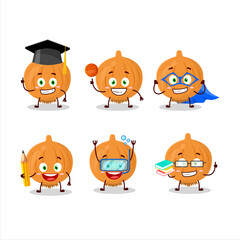 School student of onion cartoon character with various expressions