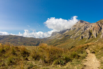 Mountain landscape, autumn sketches from tourist routes, recreation places for citizens.