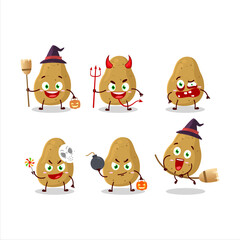 Halloween expression emoticons with cartoon character of potato
