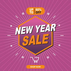 vector sale poster of new year 2021