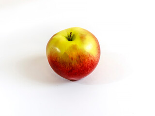 photo red apple on a white background close up