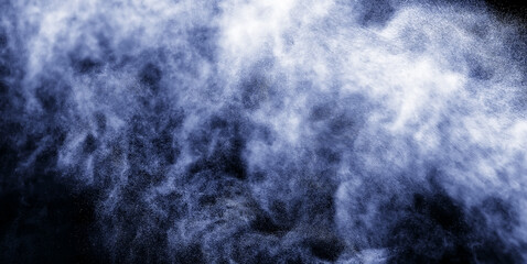 A stream of water and a cloud of drops