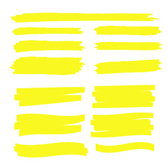 yellow marker text selection. Yellow watercolor hand drawn highlight