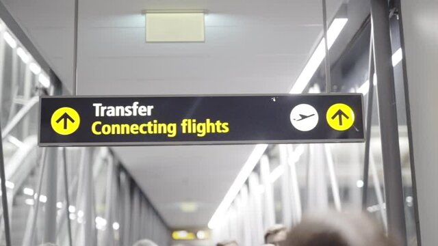 Transfer connecting flights signal airport
