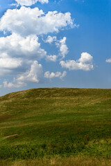 Hill and blue sky in summer