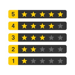 Star Rating Icon with Numbers : Digital Theme, Technology Theme, Business Theme, Infographics and Other Graphic Related Assets.