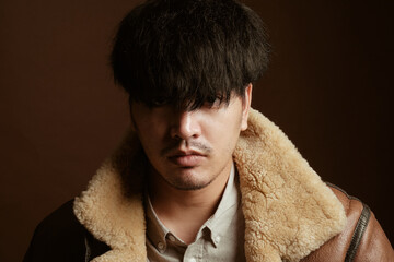 Asian man portrait in vintage hipster style - Studio - 402637973
