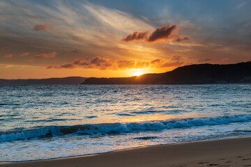 Sunset and clouds at the seaside