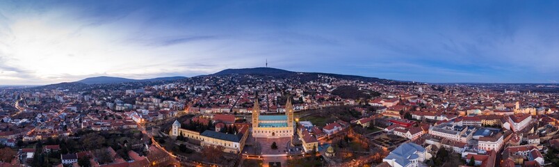 Fototapeta premium aerial view of Cathedral in Pecs
