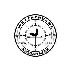 Weather vane, wind vane logo vector illustration template design, emblem badge element