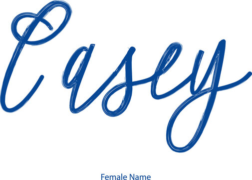 Cursive Calligraphy Blue Color Text of Female Name "Casey "