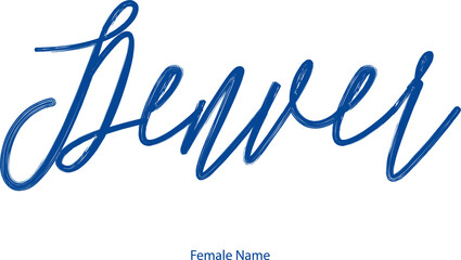 Cursive Calligraphy Blue Color Text of Female Name 