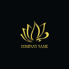 Fototapeta premium Luxury and elegant golden Lotus logo concept