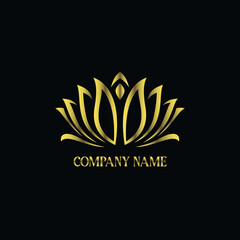 Luxury and elegant golden Lotus logo concept