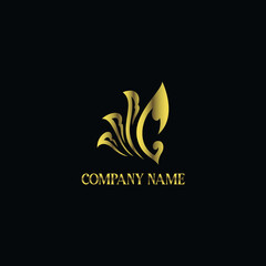 Luxury and elegant golden Lotus logo concept