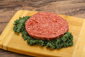 Raw beef burger cutlet for burger