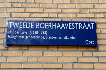 Street Sign Tweede Boerhaavestraat At Amsterdam The Netherlands 2019