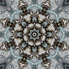 abstract paper texture with circular fractal ornament and star in center